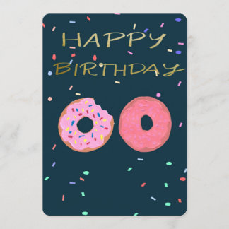 Tarjeta de cumpleaños con donut.