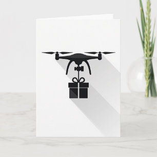 Tarjeta de cumpleaños con dron dulce