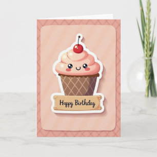 Tarjeta de Cumpleaños con Dulce Pastel
