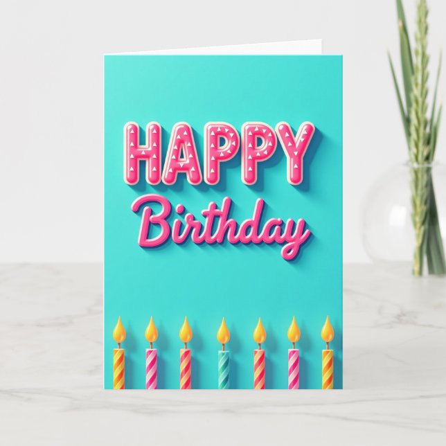 Tarjeta de cumpleaños con dulces (Anverso)