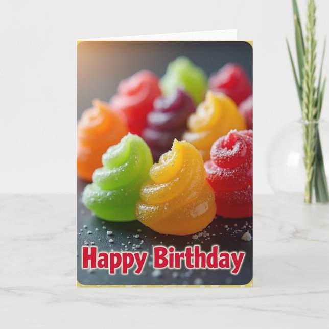 Tarjeta de Cumpleaños con Dulces (Anverso)