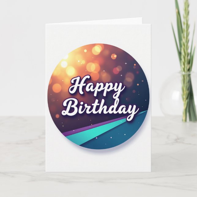 Tarjeta de cumpleaños con efecto Bokeh dulce (Anverso)