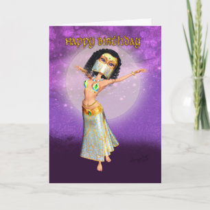 Tarjeta de cumpleaños con el bailarín lindo de la