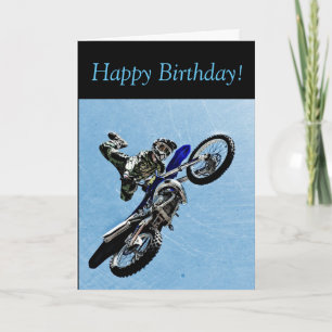Tarjeta de cumpleaños: Con el chico haciendo truco
