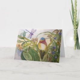 Tarjeta de cumpleaños con el colibrí