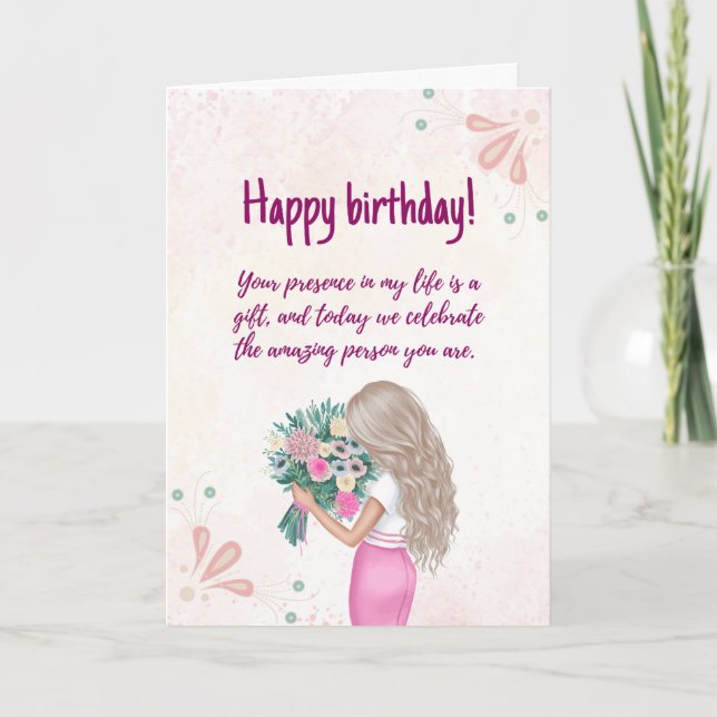 Tarjeta de cumpleaños con el corazón (Anverso)