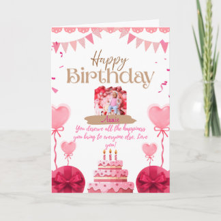 Tarjeta de cumpleaños con el corazón
