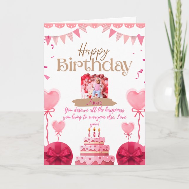 Tarjeta de cumpleaños con el corazón (Anverso)