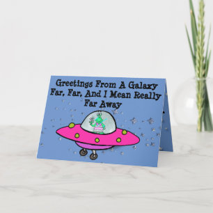 Tarjeta de cumpleaños con el extranjero, la nave