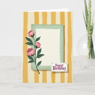 Tarjeta de cumpleaños con enredaderas florales