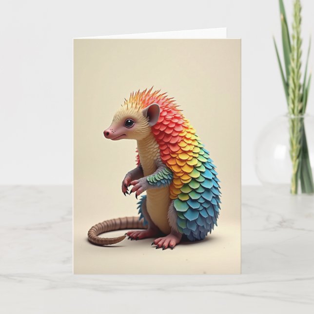 Tarjeta de cumpleaños con escamas iridiscentes (Anverso)