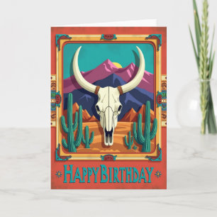 Tarjeta de cumpleaños con escena del desierto