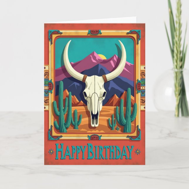 Tarjeta de cumpleaños con escena del desierto (Anverso)