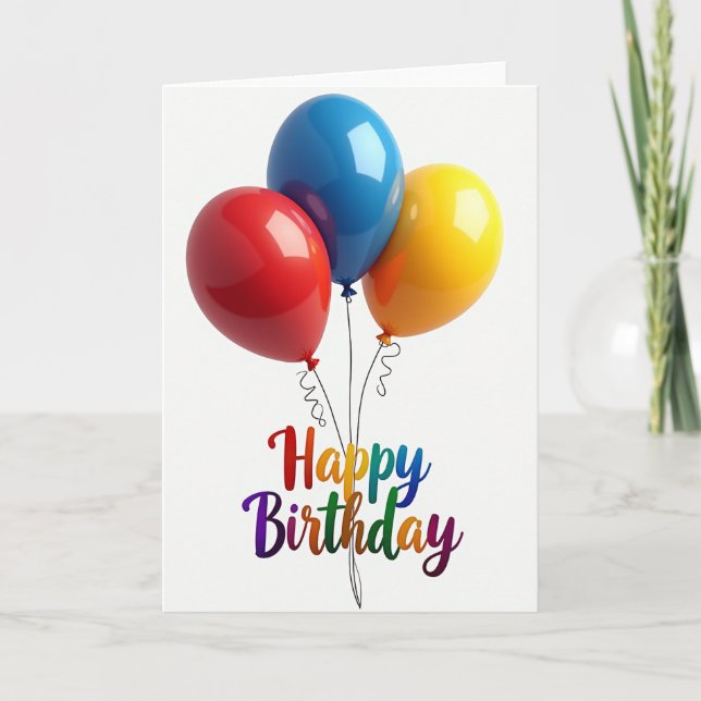 Tarjeta de cumpleaños con escritura alegre (Anverso)