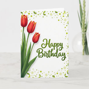 Tarjeta de cumpleaños con escritura esmeralda