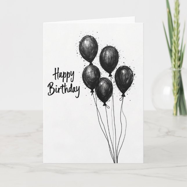Tarjeta de cumpleaños con esferas de tinta (Anverso)