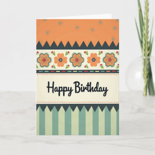 Tarjeta de cumpleaños con estampado floral