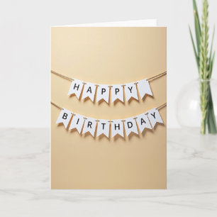 Tarjeta de cumpleaños con estandarte alegre