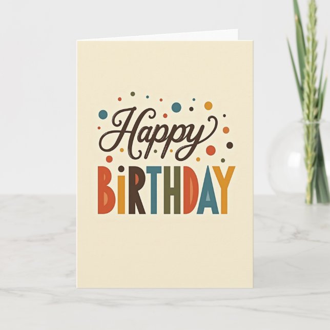 Tarjeta de cumpleaños con estilo retro (Anverso)