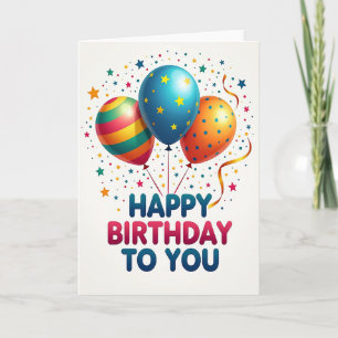 Tarjeta de cumpleaños con estrellas cerúleas