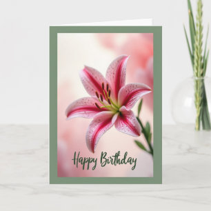 Tarjeta de cumpleaños con estrías de rubí