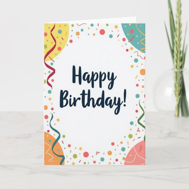 Tarjeta de cumpleaños con explosión de alegría (Anverso)