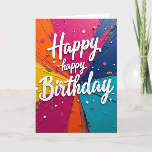Tarjeta de cumpleaños con explosión vibrante