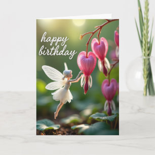 Tarjeta de cumpleaños con figura alada dulce