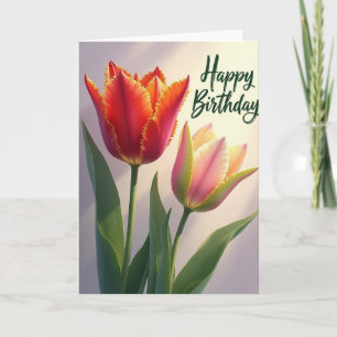 Tarjeta de cumpleaños con flecos vibrantes