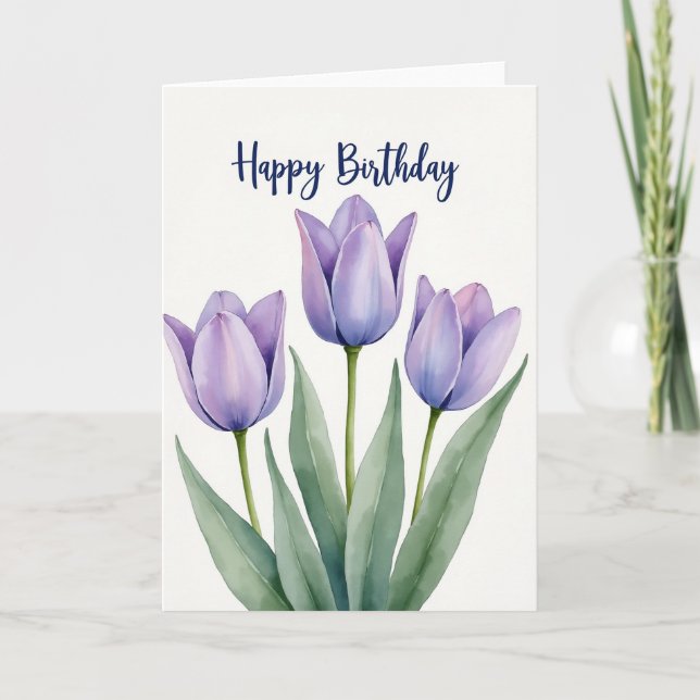 Tarjeta de cumpleaños con flor de lila (Anverso)