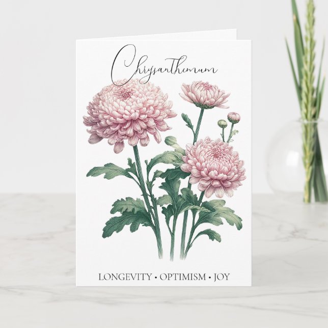 Tarjeta de cumpleaños con flor de nacimiento de no (Anverso)