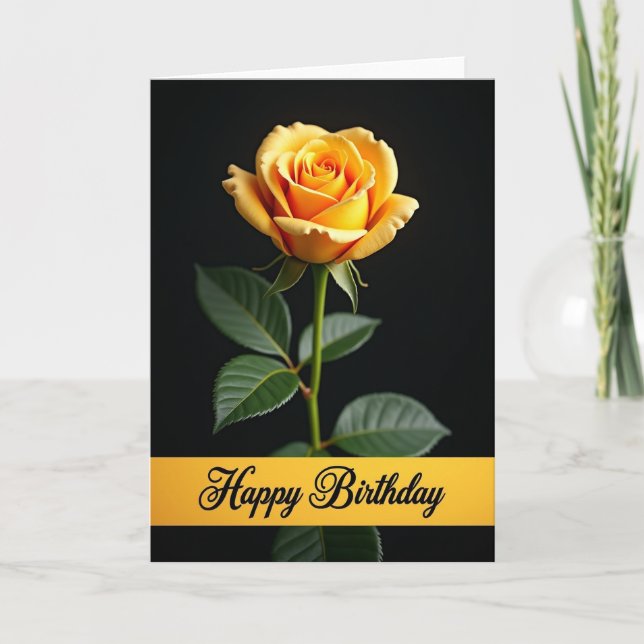 Tarjeta de cumpleaños con flor luminosa (Anverso)