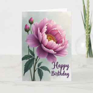 Tarjeta de cumpleaños con flor radiante