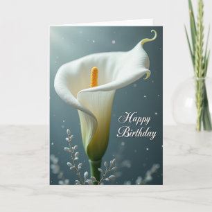 Tarjeta de cumpleaños con floración de destellos s