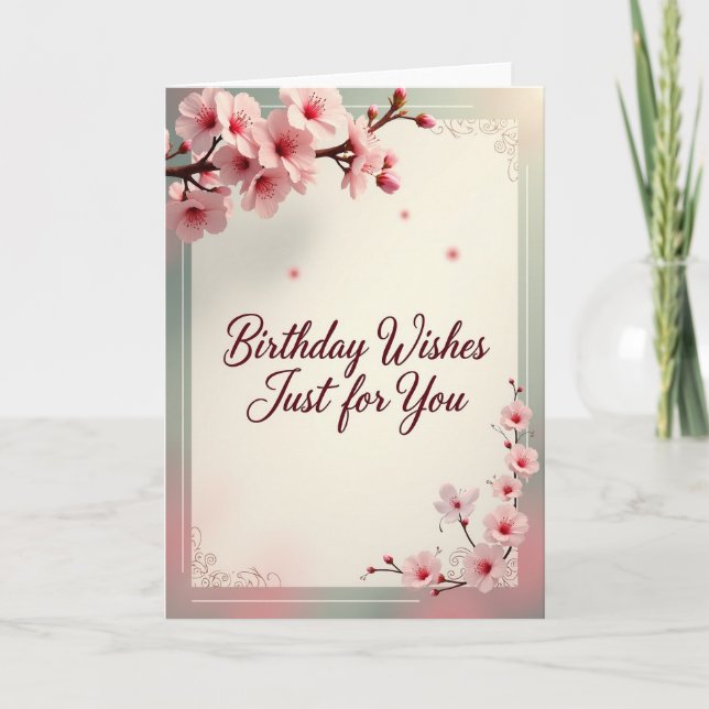 Tarjeta de Cumpleaños con Flores Dulces (Anverso)