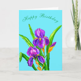 Tarjeta de cumpleaños con flores irlandesas - Su t