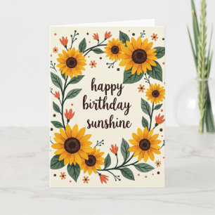Tarjeta de cumpleaños con florescencia de guirnald