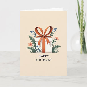 Tarjeta de cumpleaños con follaje alegre