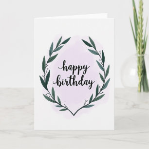Tarjeta de cumpleaños con follaje dulce