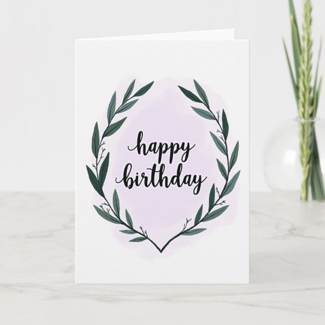 Tarjeta de cumpleaños con follaje dulce (Anverso)