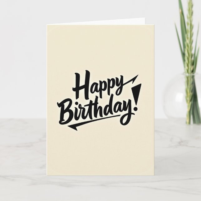 Tarjeta de cumpleaños con fondo cremoso (Anverso)