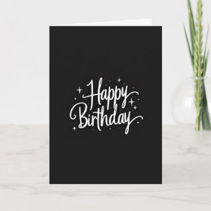 Tarjeta de cumpleaños con fondo negro