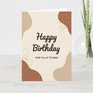 Tarjeta de cumpleaños con formas orgánicas