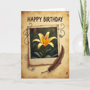 Tarjeta de cumpleaños con foto antigua
