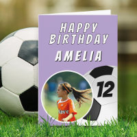 Tarjeta de cumpleaños con foto de balón de fútbol