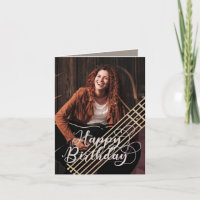 Tarjeta de cumpleaños con foto de guitarra acústic