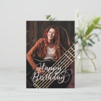 Tarjeta de cumpleaños con foto de guitarra acústic