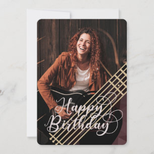 Tarjeta de cumpleaños con foto de guitarra acústic