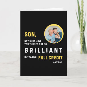 Tarjeta de cumpleaños con foto de hijo divertido y