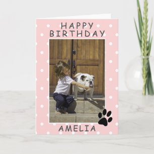 Tarjeta de Cumpleaños con Foto de Huella de Pata R